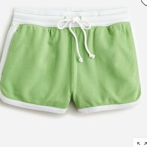 J. Crew Light Green and White Drawstring Athletic Shorts